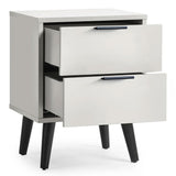 Wooden Bedside Cabinet With 2 Drawers - Alba