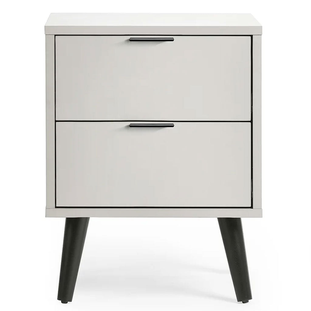 Wooden Bedside Cabinet With 2 Drawers - Alba