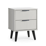 Wooden Bedside Cabinet With 2 Drawers - Alba