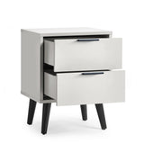 Wooden Bedside Cabinet With 2 Drawers - Alba