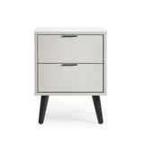 Wooden Bedside Cabinet With 2 Drawers - Alba