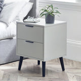 Wooden Bedside Cabinet With 2 Drawers - Alba