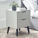 Wooden Bedside Cabinet With 2 Drawers - Alba