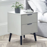 Wooden Bedside Cabinet With 2 Drawers - Alba