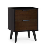 Wooden Bedside Cabinet With 2 Drawers - Alba