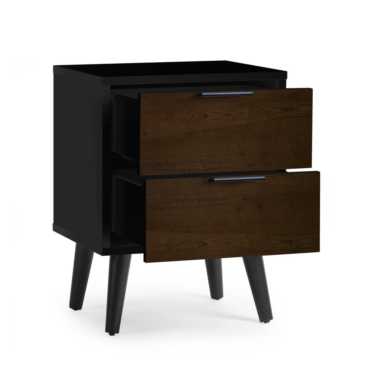 Wooden Bedside Cabinet With 2 Drawers - Alba