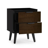 Wooden Bedside Cabinet With 2 Drawers - Alba