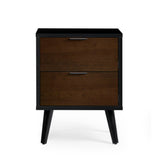 Wooden Bedside Cabinet With 2 Drawers - Alba