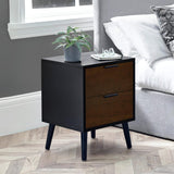 Wooden Bedside Cabinet With 2 Drawers - Alba