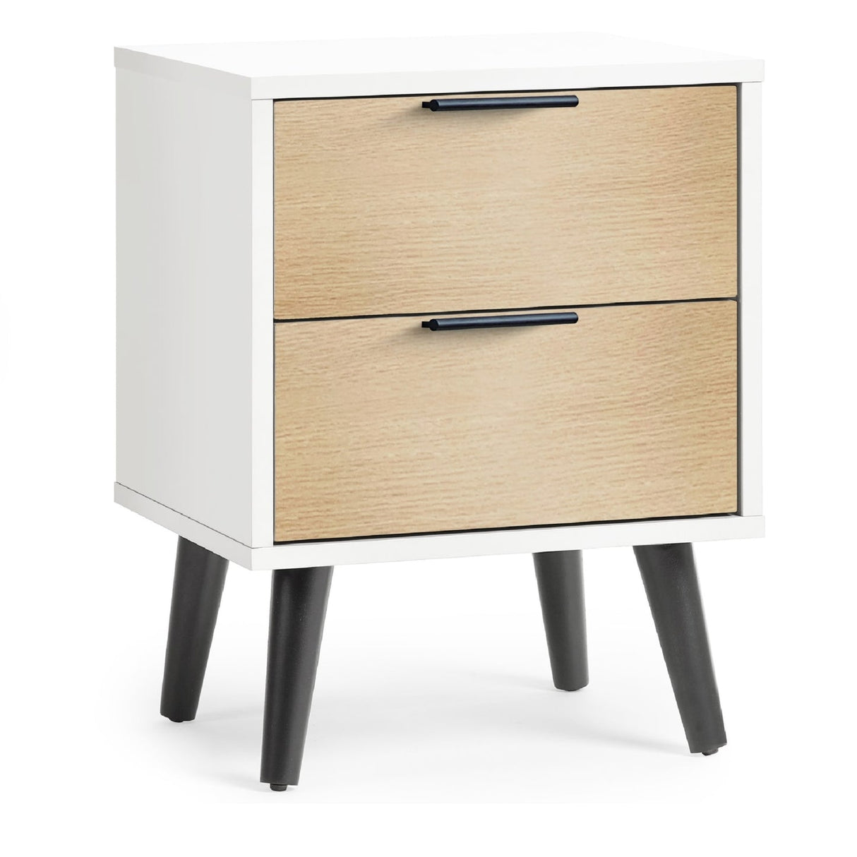 Wooden Bedside Cabinet With 2 Drawers - Alba
