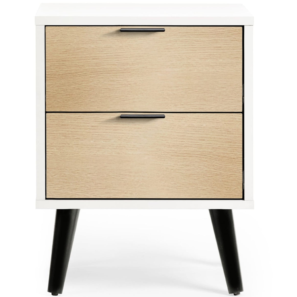 Wooden Bedside Cabinet With 2 Drawers - Alba