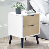 Wooden Bedside Cabinet With 2 Drawers - Alba