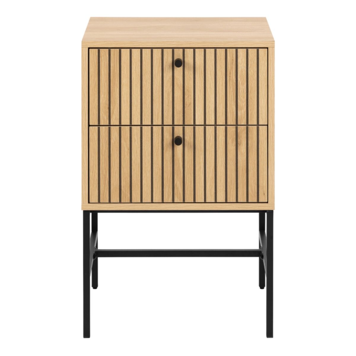 Wooden Bedside Cabinet With 2 Drawers - Albany