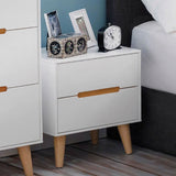 Wooden Bedside Cabinet With 2 Drawers - Alicia