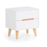 Wooden Bedside Cabinet With 2 Drawers - Alicia