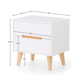 Wooden Bedside Cabinet With 2 Drawers - Alicia
