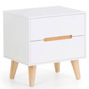 Wooden Bedside Cabinet With 2 Drawers - Alicia