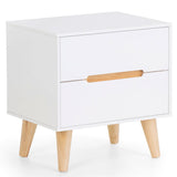 Wooden Bedside Cabinet With 2 Drawers - Alicia