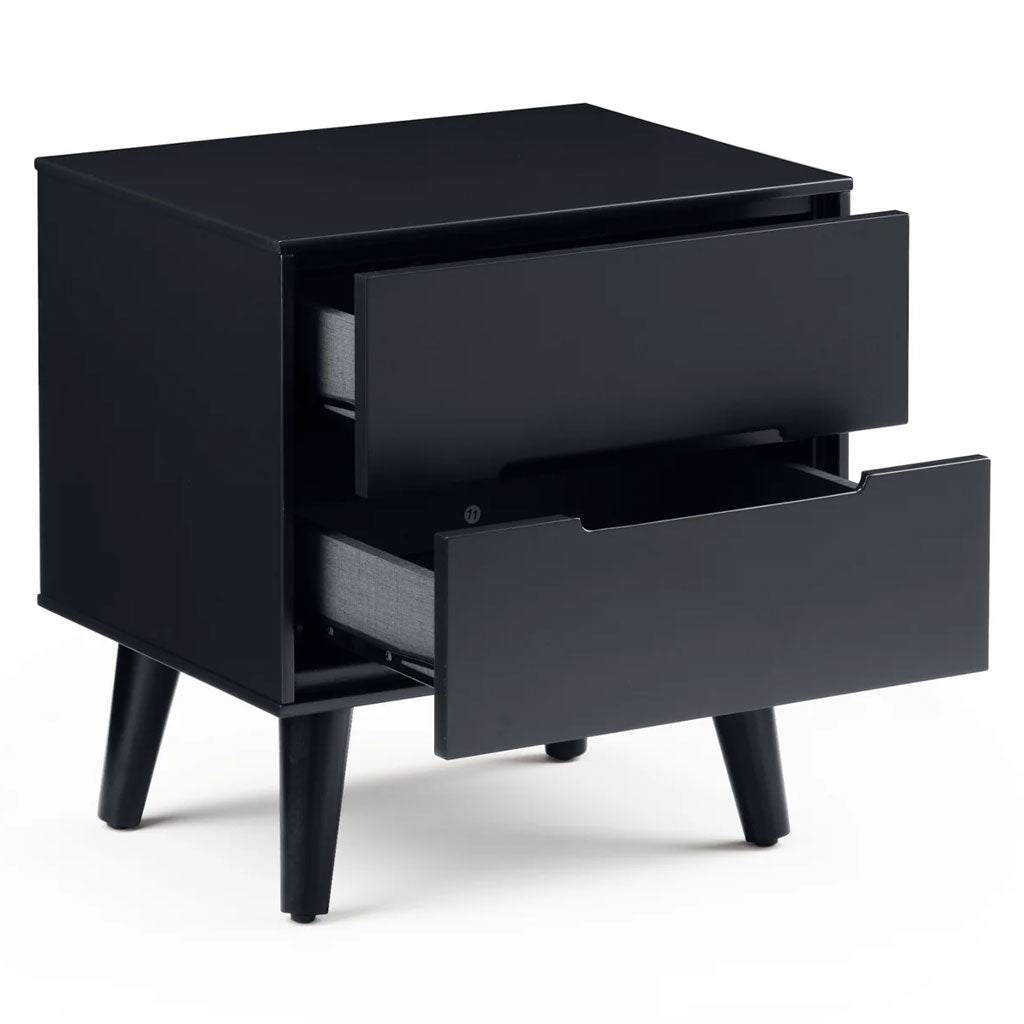 Wooden Bedside Cabinet With 2 Drawers - Alicia