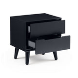 Wooden Bedside Cabinet With 2 Drawers - Alicia