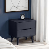 Wooden Bedside Cabinet With 2 Drawers - Alicia