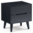 Wooden Bedside Cabinet With 2 Drawers - Alicia