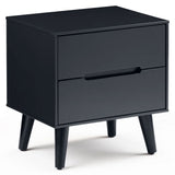 Wooden Bedside Cabinet With 2 Drawers - Alicia