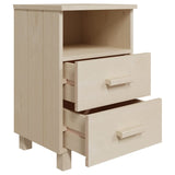 Wooden Bedside Cabinet With 2 Drawers And 1 Shelf - Hamar