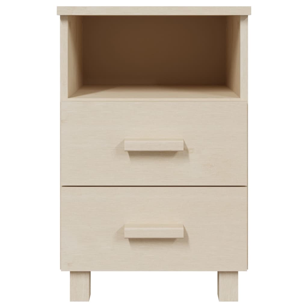 Wooden Bedside Cabinet With 2 Drawers And 1 Shelf - Hamar