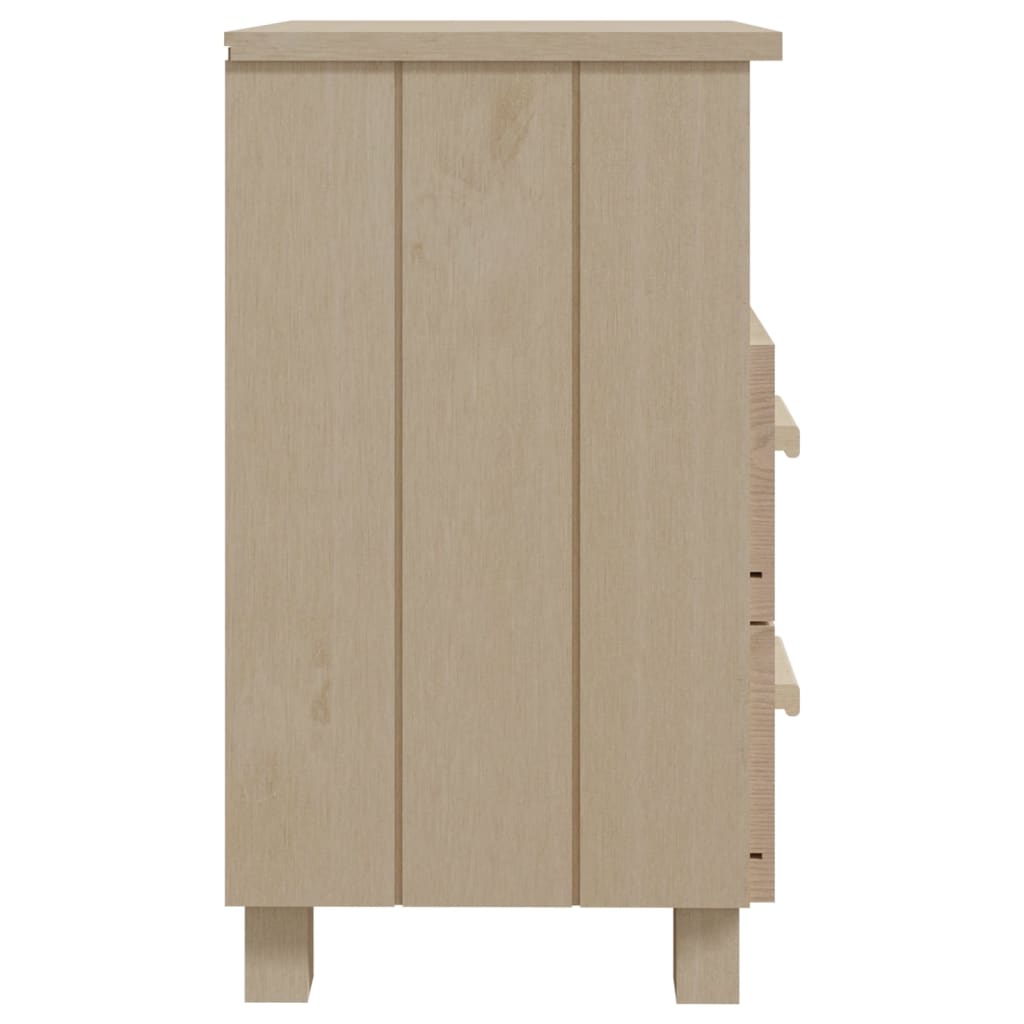 Wooden Bedside Cabinet With 2 Drawers And 1 Shelf - Hamar