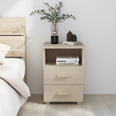 Wooden Bedside Cabinet With 2 Drawers And 1 Shelf - Hamar