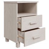 Wooden Bedside Cabinet With 2 Drawers And 1 Shelf - Hamar