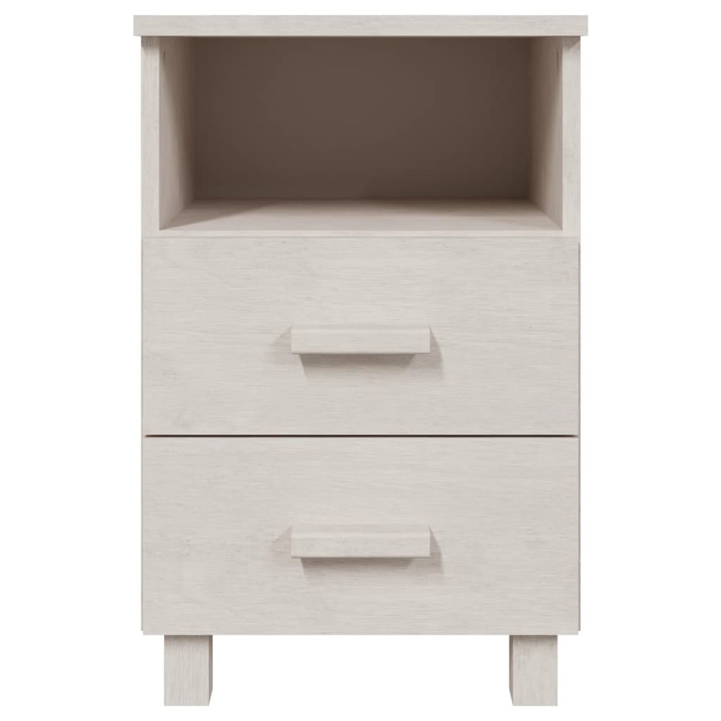Wooden Bedside Cabinet With 2 Drawers And 1 Shelf - Hamar