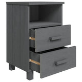 Wooden Bedside Cabinet With 2 Drawers And 1 Shelf - Hamar