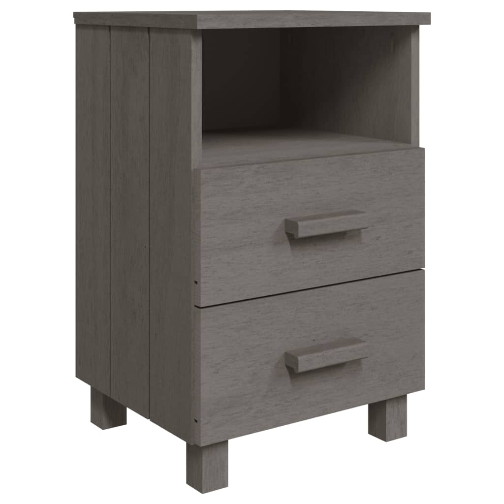 Wooden Bedside Cabinet With 2 Drawers And 1 Shelf - Hamar
