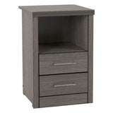Wooden Bedside Cabinet With 2 Drawers And 1 Shelf - Lisbon