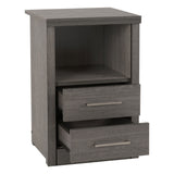 Wooden Bedside Cabinet With 2 Drawers And 1 Shelf - Lisbon