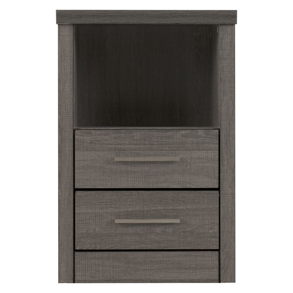 Wooden Bedside Cabinet With 2 Drawers And 1 Shelf - Lisbon