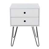 Wooden Bedside Cabinet With 2 Drawers And Metal Legs - Options