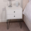 Wooden Bedside Cabinet With 2 Drawers And Metal Legs - Options