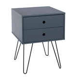 Wooden Bedside Cabinet With 2 Drawers And Metal Legs - Options