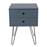 Wooden Bedside Cabinet With 2 Drawers And Metal Legs - Options