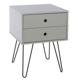 Wooden Bedside Cabinet With 2 Drawers And Metal Legs - Options