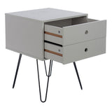 Wooden Bedside Cabinet With 2 Drawers And Metal Legs - Options