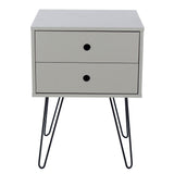 Wooden Bedside Cabinet With 2 Drawers And Metal Legs - Options
