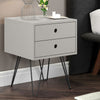 Wooden Bedside Cabinet With 2 Drawers And Metal Legs - Options