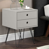 Wooden Bedside Cabinet With 2 Drawers And Metal Legs - Options
