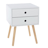 Wooden Bedside Cabinet With 2 Drawers And Wooden Legs - Options