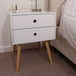 Wooden Bedside Cabinet With 2 Drawers And Wooden Legs - Options