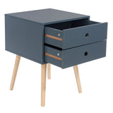 Wooden Bedside Cabinet With 2 Drawers And Wooden Legs - Options